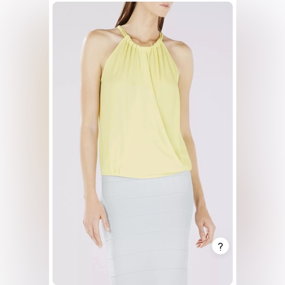 NEW BCBG MAX AZRIA CANARY CRISTINE WRAP-FRONT HALTER - Size: Xsmall - Picture 2 of 7